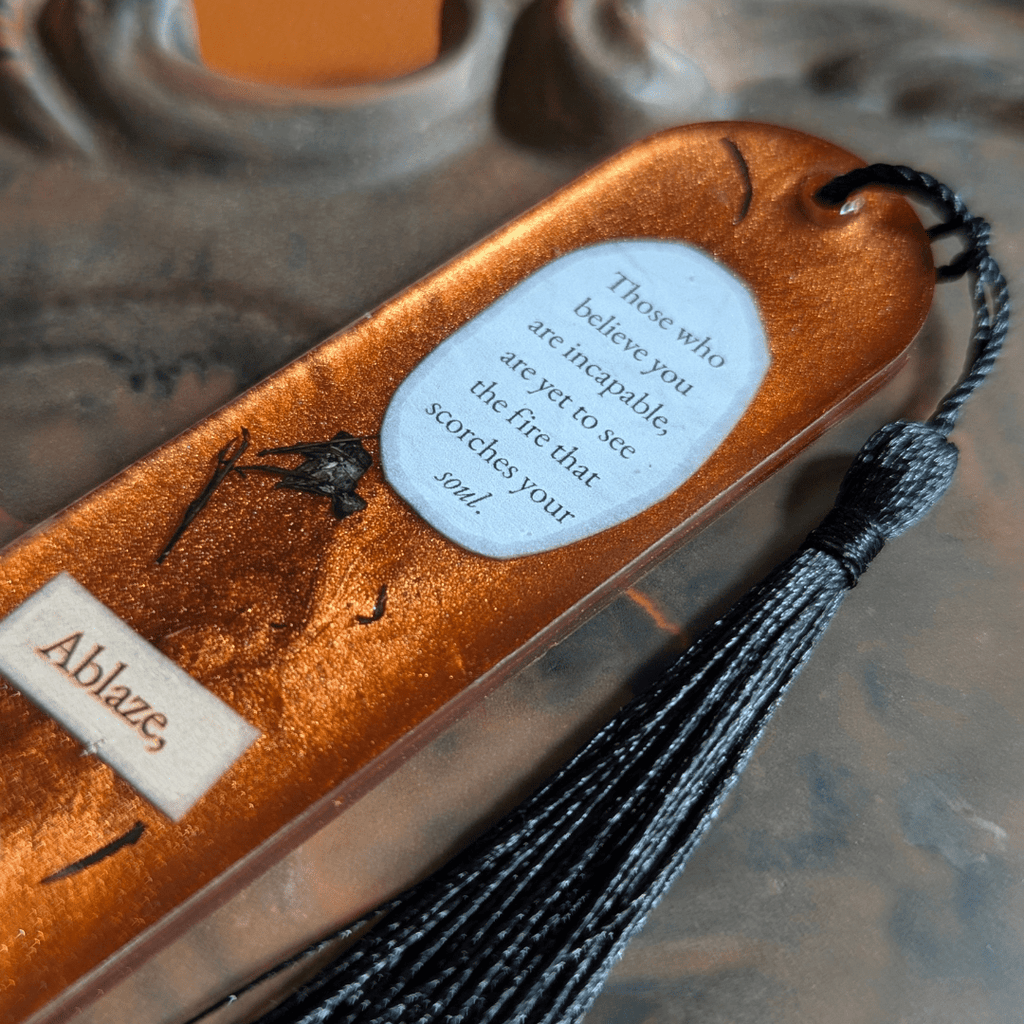 Ablaze Bookmark with Original Poetry