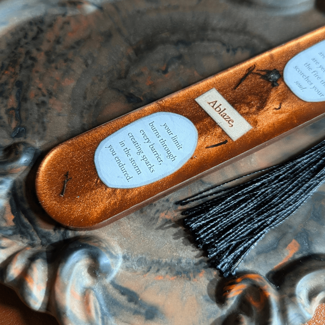 Ablaze Bookmark with Original Poetry