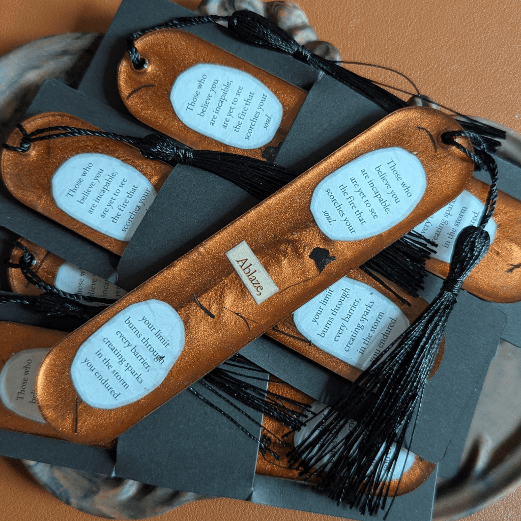 Ablaze Bookmark with Original Poetry