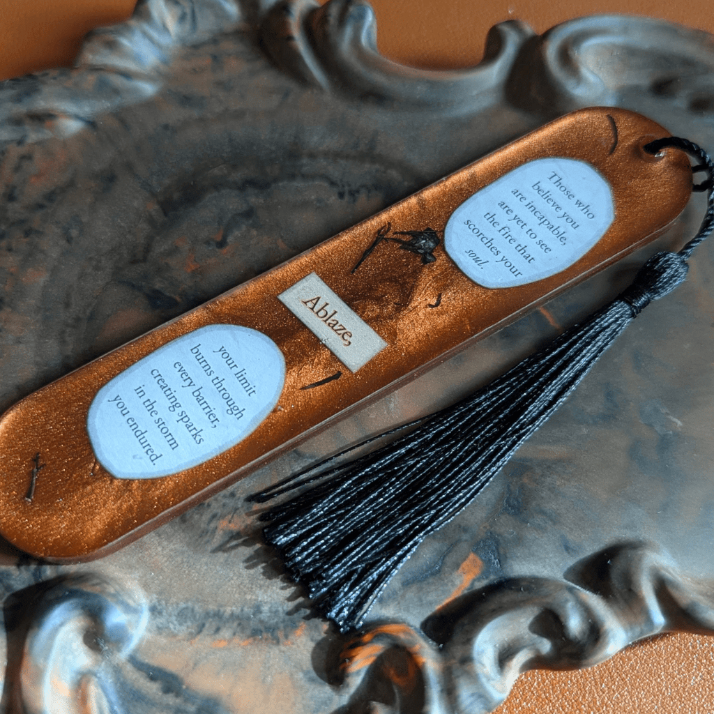 Ablaze Bookmark with Original Poetry