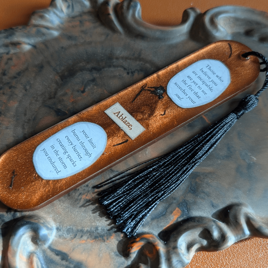 Ablaze Bookmark with Original Poetry
