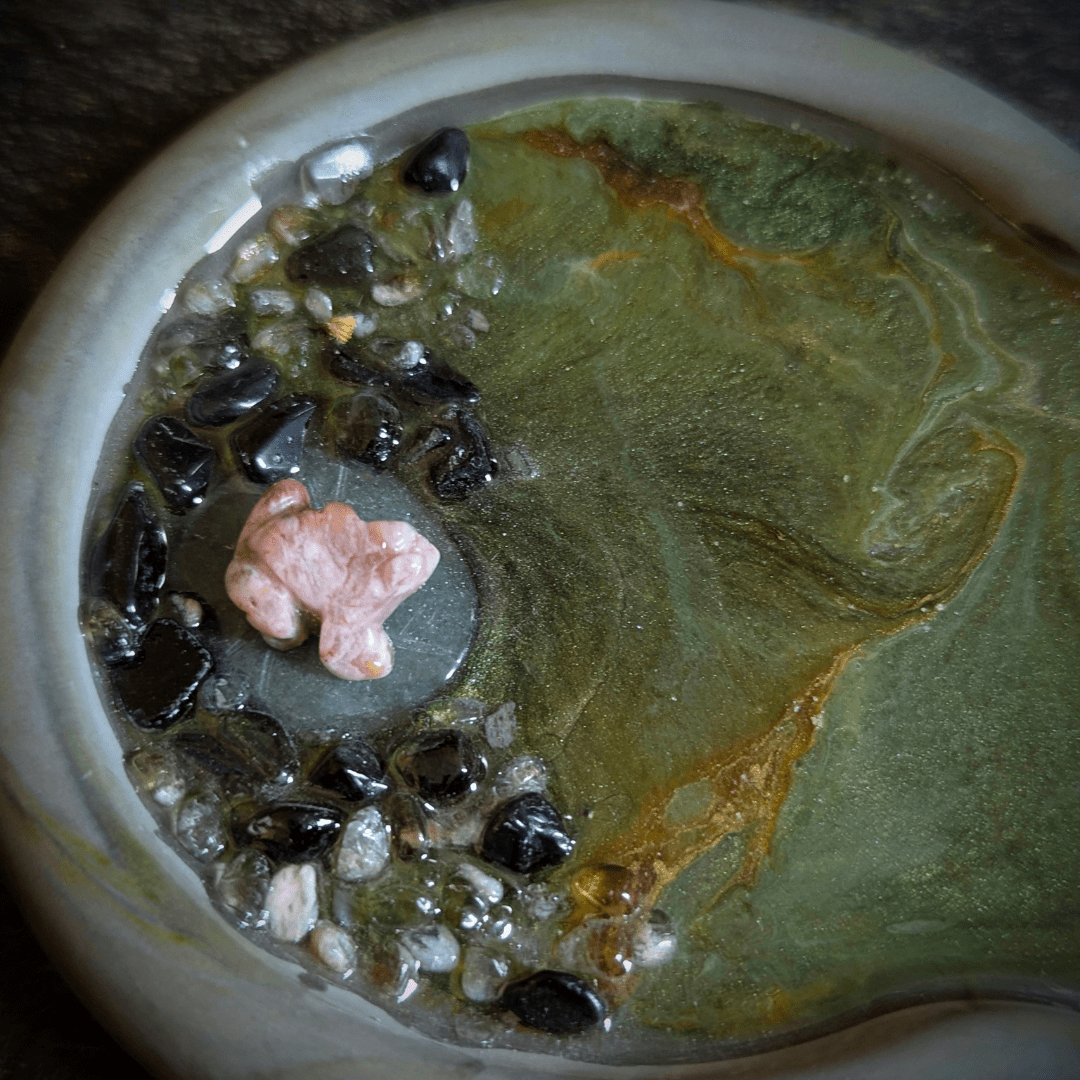 Gentle Landing Place - Handcrafted Tray with Crystals