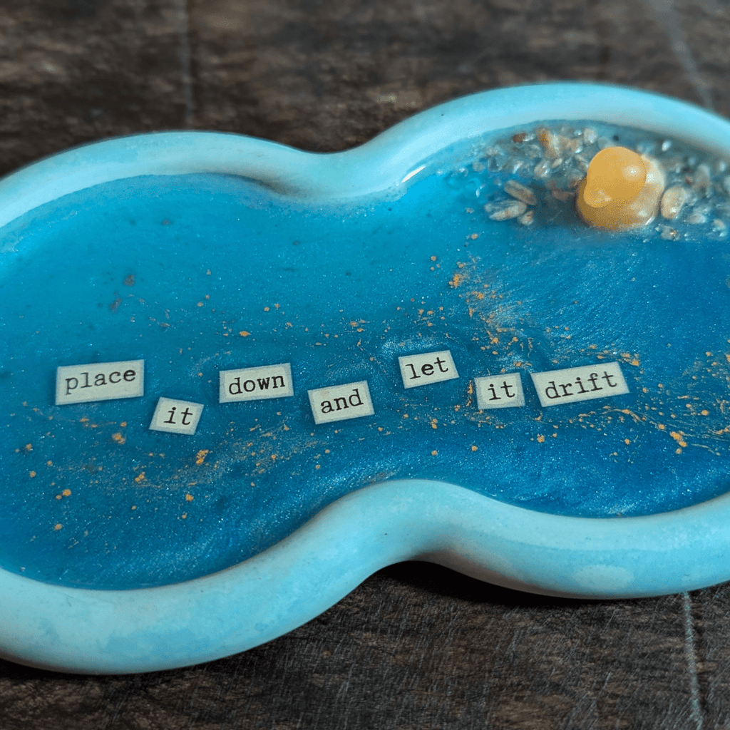 Let it Drift - Handcrafted Tray with Crystals