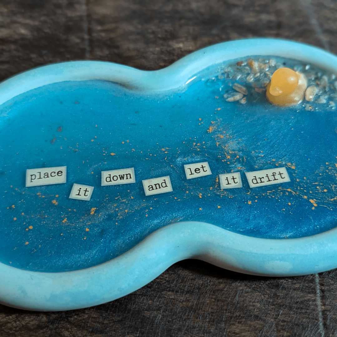 Let it Drift - Handcrafted Tray with Crystals