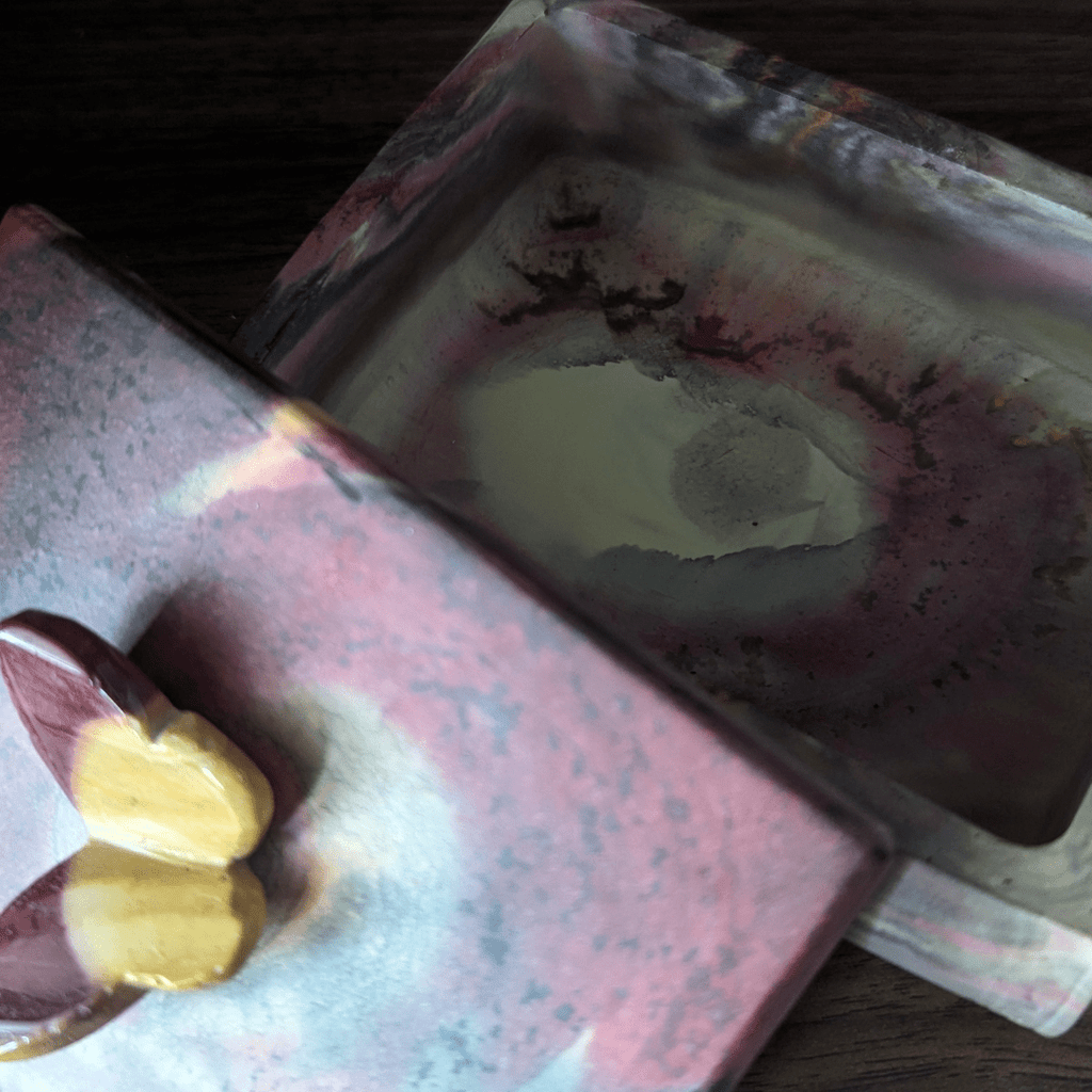 Mookaite Storykeeper Handcrafted Tray - Troubled Bloom