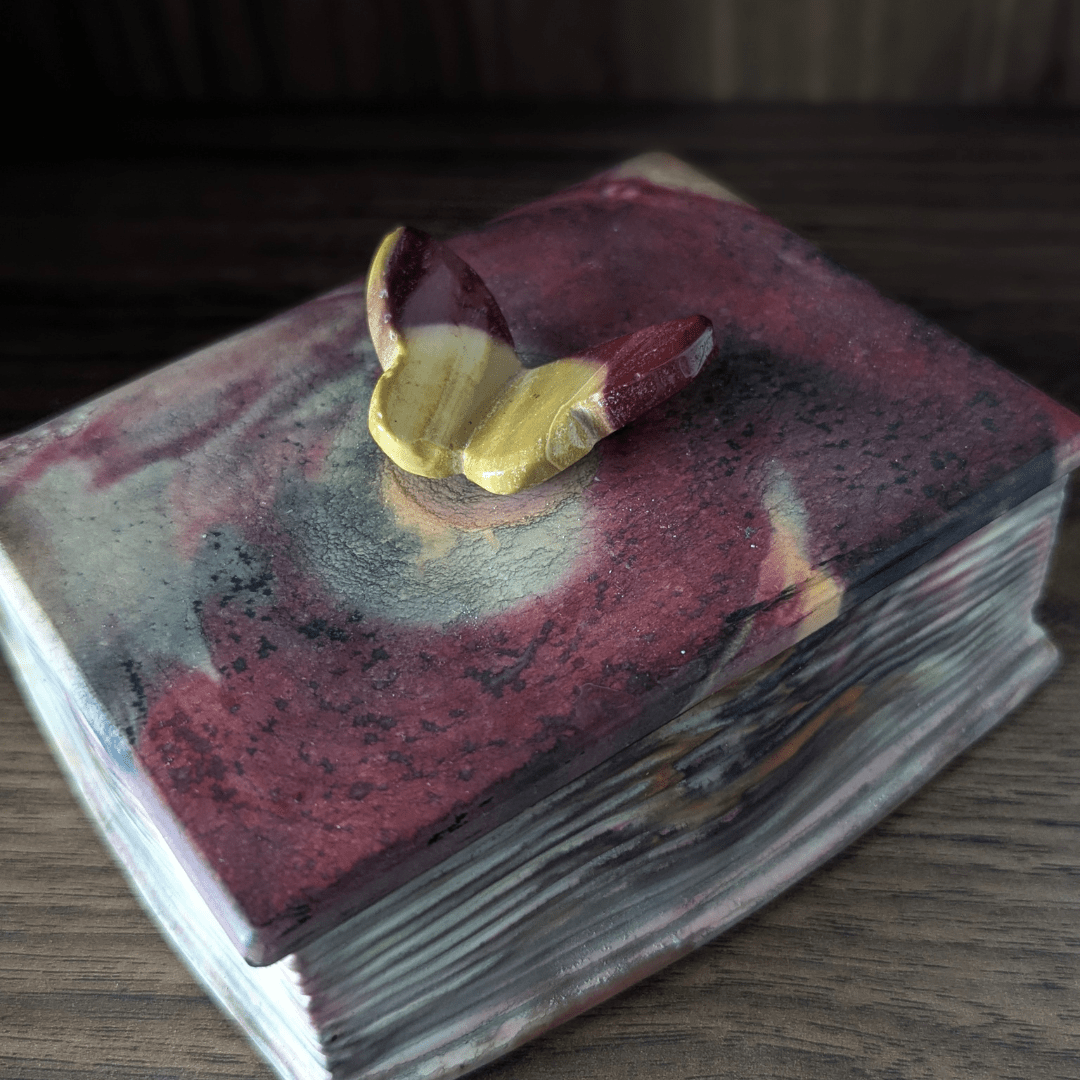 Mookaite Storykeeper Handcrafted Tray - Troubled Bloom