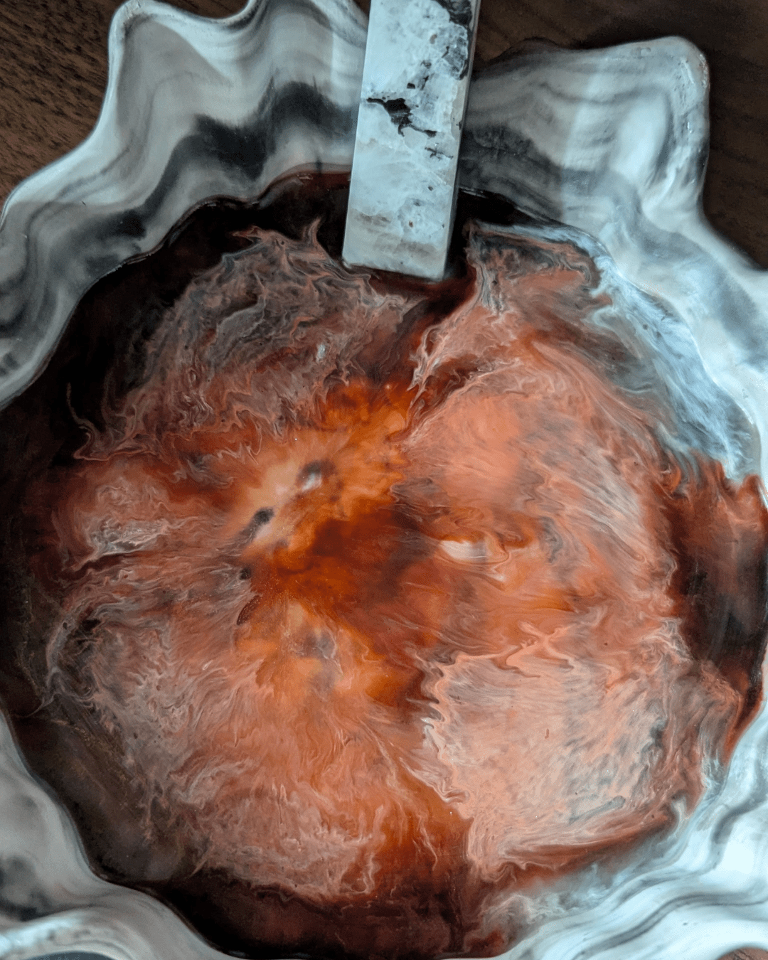 Moonstone Fire - Handcrafted Bowl with Crystals