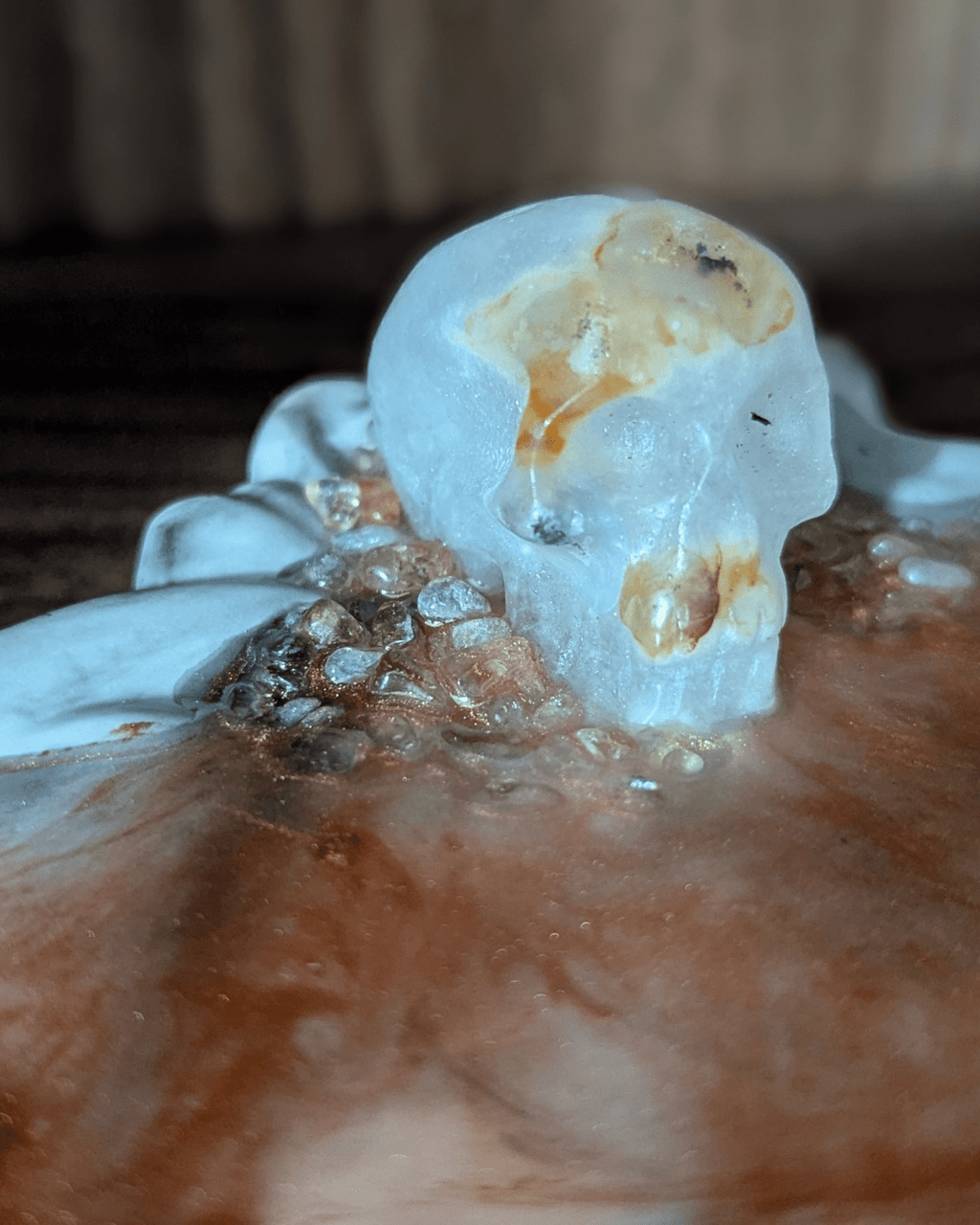 Skull Fire - Handcrafted Tray with Crystals